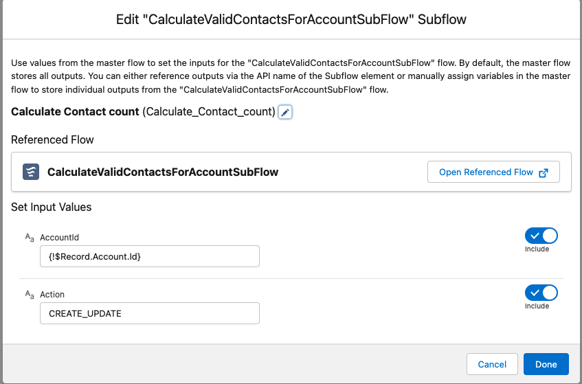 Edit CalculateValidContactsForAccountSubFlow
